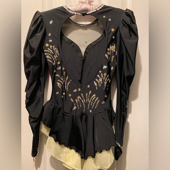 Black gold and silver figure skating dress - Picture 2 of 3